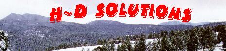 h-d solutions banner, snow on mountains